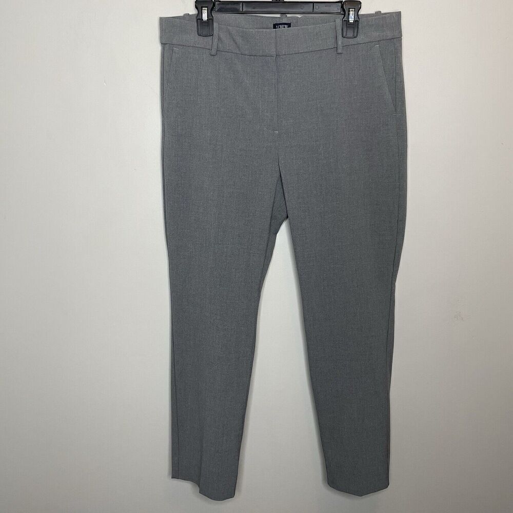 J.CREW Ruby Pants Women 14 Slim Cropped NEW Gray Stretch Twill J5292
